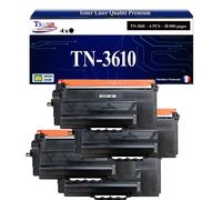 T3AZUR- 4x Toners compatibles avec Brother HL-L6410DN MFC-L6910DN TN-3610 XL Noir (25 000 pages)
