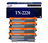 T3AZUR - 4x Toners compatibles avec Brother TN2220, TN2010 pour Brother MFC-7360N, MFC-7460, MFC-7460DN, MFC-7860DW, Fax-2840, Fax-2845, Fax-2940 - 2600 pages