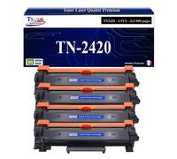 T3AZUR - 4x Toners compatibles avec Brother TN2420, TN2410 pour Brother MFC-L2710DN, MFC-L2710DW, MFC-L2712DN, MFC-L2712DW, MFC-L2713DW, MFC-L2715DW, MFC-L2730DW, MFC-L2732DW, MFC-L2735DW, MFC-L2750DW