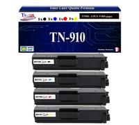 T3AZUR -4x Toners compatibles avec Brother TN910 (TN-910BK) pour Brother HL-L9310CDW, HL-L9310CDWT, HL-L9310CDWTT, MFC-L9570CDWT - Noir
