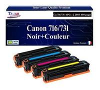 T3AZUR -4x Toners compatibles avec Canon 716/731 pour Canon LBP5050 LBP7100Cn LBP7110Cw MF623Cn MF628Cw MF8030CN MF8040CN MF8050CN MF8080CW MF8230Cn MF8280Cw Noir, Cyan, Magenta, Jaune