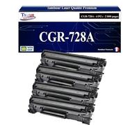 T3AZUR -4X Toners compatibles avec Canon 728 (3500B002) pour Canon MF4580, MF4580DN, MF4730, MF4750, MF4780W, MF4870DN, MF4890DW
