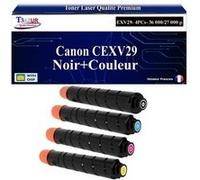 T3AZUR -4x Toners compatibles avec Canon C-EXV29 pour Canon C5235 C5235A C5240 C5030i C5035 C5040 Noir, Cyan, Magenta, Jaune