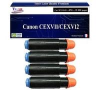 T3AZUR -4x Toners compatibles avec Canon CEXV11/CEXV12 (9629A002/9634A002) Noir Noir