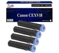 T3AZUR -4x Toners compatibles avec Canon CEXV18 (0386B002) pour Canon IR1018, IR1020, IR1022, IR1024 Noir