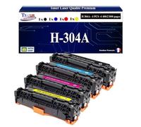 T3AZUR -4X Toners compatibles avec CC530A 304A pour HP Color Laserjet CP2026 CP2026DN CP2026N CP2027 CP2027DN CP2027N - Magenta