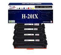 T3AZUR -4X Toners compatibles avec CF400X CF401X CF402X CF403X 201X pour HP Color Laserjet Pro M252dw M252n