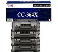 T3AZUR -4x Toners compatibles avec HP CC364X/CE390X (64X/90X) pour HP Laserjet P4015, P4015N, P4015TN, P4015X Noir G