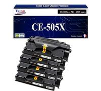 T3AZUR -4X Toners compatibles avec HP CE505X (05X) pour HP Laserjet P2050, P2050D, P2055, P2055D, P2055DN, P2055X
