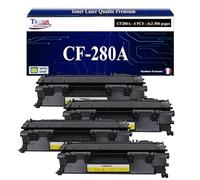 T3AZUR -4X Toners compatibles avec HP CF280A (80A) pour HP Laserjet Pro 400 M401, M401A, M401D, M401DN, M401DW, M401N, MFP M425DN, M425DW