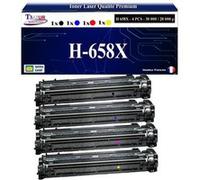 T3AZUR - 4x Toners compatibles avec HP Color LaserJet Enterprise M751dn remplace HP W2000X W2001X W2002X W2003X (HP 658X/658A) Noir, Cyan, Magenta, Jaune G
