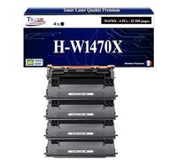T3AZUR - 4X Toners compatibles avec HP W1470X (147X) pour HP Laserjet Enterprise Flow MFP M634h, M635z, M636z