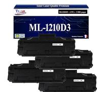 T3AZUR - 4X Toners compatibles avec Samsung ML1210D3 ML-1210D3 pour Samsung ML-1010 ML-1020 ML-1020M ML-1210 ML-1220M ML-1250 ML-1430 ML-210 ML-808 SF-515 SF-530 SF-531P SF-535E