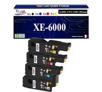 T3AZUR -4X Toners compatibles avec Xerox Phaser 6000, 6010, WorkCentre 6015 (Noir + Couleur)