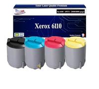 T3AZUR -4X Toners compatibles avec Xerox Phaser 6110 (Noir +Couleur)