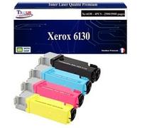 T3AZUR -4x Toners compatibles avec Xerox Phaser 6130, 6130N (Noir + Couleur) Noir, Cyan, Magenta, Jaune