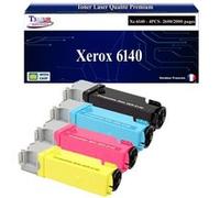 T3AZUR -4x Toners compatibles avec Xerox Phaser 6140, 6140D, 6140N Noir, Cyan, Magenta, Jaune