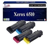 T3AZUR - 4x Toners compatibles avec Xerox Phaser 6510, WorkCentre 6515 Noir, Cyan, Magenta, Jaune