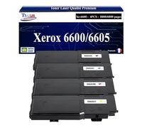 T3AZUR -4X Toners compatibles avec Xerox Phaser 6600, WorkCentre 6605 (Noir + Couleur)