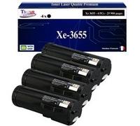 T3AZUR -4x Toners compatibles avec Xerox WorkCentre 3655 (106R02740/106R02738/106R02736) - Noir Noir