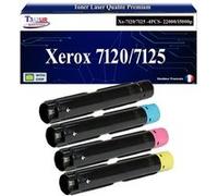T3AZUR -4x Toners compatibles avec Xerox WorkCentre 7120, 7125, 7220, 7225 Noir, Cyan, Magenta, Jaune