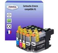 T3AZUR- 5x Cartouches compatibles avec Brother LC123XL Noir, Cyan, Magenta, Jaune G