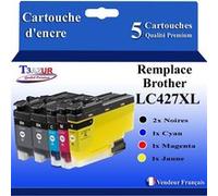 T3AZUR- 5x Cartouches compatibles avec Brother LC427 XL pour Brother HL-J6010DW Multicolore G