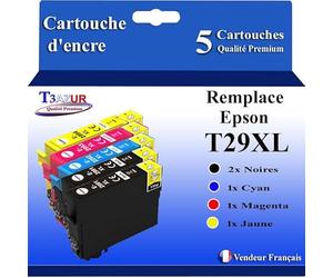 T3AZUR- 5X Cartouches Compatibles avec Epson 29XL 29 XL remplace Epson Expression Home XP-432 XP-435 XP-442 XP-445 XP-452 XP-455