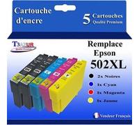 - 5 Cartouches Compatibles avec Epson 502XL pour Epson Expression Home XP5100, XP5105, XP5115, XP5150, XP5155