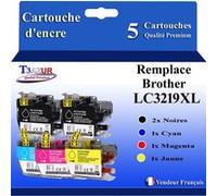 T3AZUR - 5x Cartouches d'encre compatibles avec Brother MFC-J5335DW, MFC-J5335DWF, MFC-J5730DW remplace Brother LC3217, LC3219 XL G