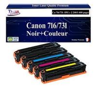 T3AZUR -5x Toners compatibles avec Canon 716/731 pour Canon LBP5050 LBP7100Cn LBP7110Cw MF623Cn MF628Cw MF8030CN MF8040CN MF8050CN MF8080CW MF8230Cn MF8280Cw Noir, Cyan, Magenta, Jaune