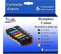 T3AZUR - 6X Cartouches compatibles avec Canon PGI525 CLI-526 XL pour Canon Pixma iP3600 iP4600 iP4700 MP540 MP550 MP560