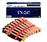 T3AZUR - 8 Toners compatibles avec TN247 pour Brother MFC-L3750CDW, MFC-L3770CDW Noire - 3 000 pages - T3AZUR