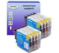 T3AZUR - 8x Cartouches compatibles avec Brother LC1100 XL pour Brother MFC490CW, MFC495CN, MFC495CW, MFC5490CN, MFC5890CN, MFC5895CW Noir, Cyan, Magenta, Jaune G