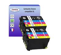 T3AZUR- 8X Cartouches Compatibles avec Epson T3591 T3592 T3593 T3594 remplace Epson Workforce Pro WF4720DWF WF4725DWF WF4730DTWF WF4735DTWF WF4740DTWF Noire