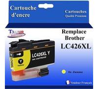 T3AZUR- Cartouche compatible avec Brother MFC-J4335DW, MFC-J4340DW, MFC-J4540DW, MFC-J4540DWXL, LC426 XL Jaune Jaune G