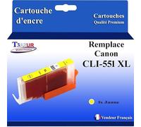 Cartouche compatible avec Canon CLI-551 XL Jaune pour Canon Pixma MX720, MX725, MX920, MX925 Jaune