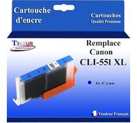 Cartouche compatible avec Canon CLI-551 XL Cyan pour Canon Pixma MG6350, MG6400, MG6450, MG6600