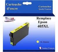 T3AZUR - Cartouche compatible avec Epson WorkForce Pro WF-3820DWF, WF-3825DWF, WF-4820DWF, WF-4825DWF, WF-4830DTWF, WF-7310DTW, WF-7830DTWF, WF-7835DTWF, WF-7840DTWF, 405 XL (série Valise ) - Jaune G