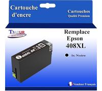 T3AZUR - Cartouche compatible avec Epson WorkForce Pro WF-C4810DTWF, 408, 408L, 408XL - Noire