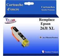 T3AZUR - Cartouche Compatible avec Epson XP-620, XP-625 remplace Epson T2631 Photo Noire Noire G
