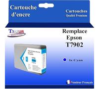 T3AZUR Cartouche Compatible pour Epson WF4630DWF, WF4640DTWF remplace Epson T7902 / T7912 (79XL) Cyan