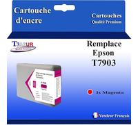 T3AZUR Cartouche Compatible pour Epson WF5110DW, WF5190DW remplace Epson T7903 / T7913 (79XL) Magenta