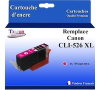 Cartouche compatible avec Canon CLI-526 XL Magenta pour Canon Pixma MG5140, MG5150, MG5200, MG5250, MG5350, MG6150