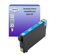 T3AZUR - Cartouche d'encre Compatible avec Epson 407 407XL pour Epson WF4745, WF4745DTWF, Workforce Pro WF-4745, Workforce Pro WF-4745DTWF - Cyan