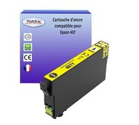 T3AZUR - Cartouche d'encre Compatible avec Epson 407 407XL pour Epson WF4745, WF4745DTWF, Workforce Pro WF-4745, Workforce Pro WF-4745DTWF - Jaune