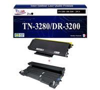 T3AZUR - Kit Tambour+Toner compatibles avec Brother TN3280, TN3230, DR3200 pour Brother MFC-8370DN, MFC-8380DN, MFC-8480DN, MFC-8800DN, MFC-8880DN, MFC-8890DW