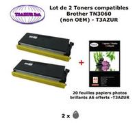 T3AZUR - Lot 2 Toner compatible Brother FAX8360P / FAX8750P / FAX8770P+ Pack 20 papiers photos A6 230gr Pack G