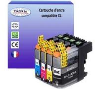 T3AZUR Lot de 4 Cartouches compatibles avec Brother LC123XL pour Brother MFC-J470DW, MFC-J4710DW, MFC-J650DW,MFC-J6520DW Noir, Cyan, Magenta, Jaune G