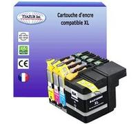 T3AZUR Lot de 4 Cartouches compatibles avec Brother LC129XL, LC125XL Noir, Cyan, Magenta, Jaune G